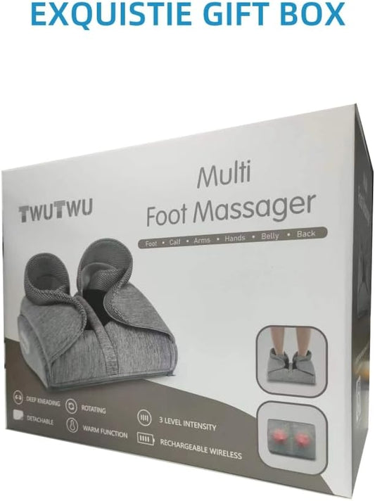 TWUTWU 4-in-1 Shiatsu Foot Massager Machine with Heat, Arches Massager, Adjustable Intensity, Electric Feet Massagers, Shoulder and Back massager for Pain Relief, Plantar Fasciitis