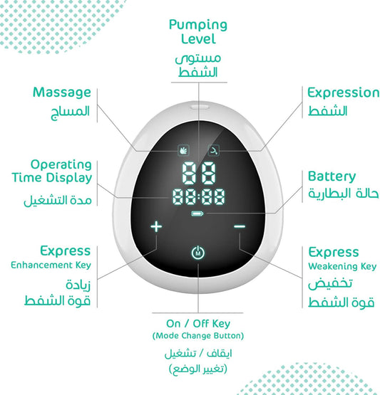 YOUHA Portable, Pain-Free, Touch Screen LED Display, USB Rechargeable Battery Electric Single Breast Pump