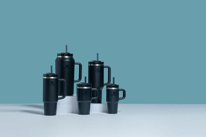 Stanley Quencher H2.0 FlowState Stainless Steel Vacuum Insulated Tumbler with Lid and Straw for Water, Iced Tea or Coffee, Smoothie and More, Black 2.0, 30oz