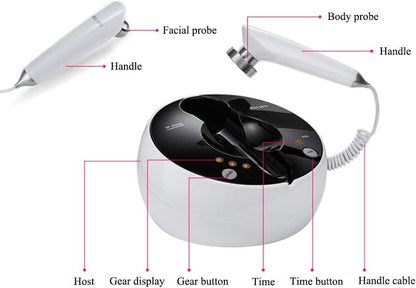 MLAY RF Radio Frequency Facial And Body Skin Tightening Machine - Professional Home RF Lifting Skin Care Anti Aging Device - Face Massager, Salon Effects/More Safe (White)