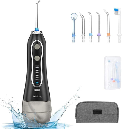 H2ofloss Cordless Oral Irrigator - 5 Modes, 300ml, Black