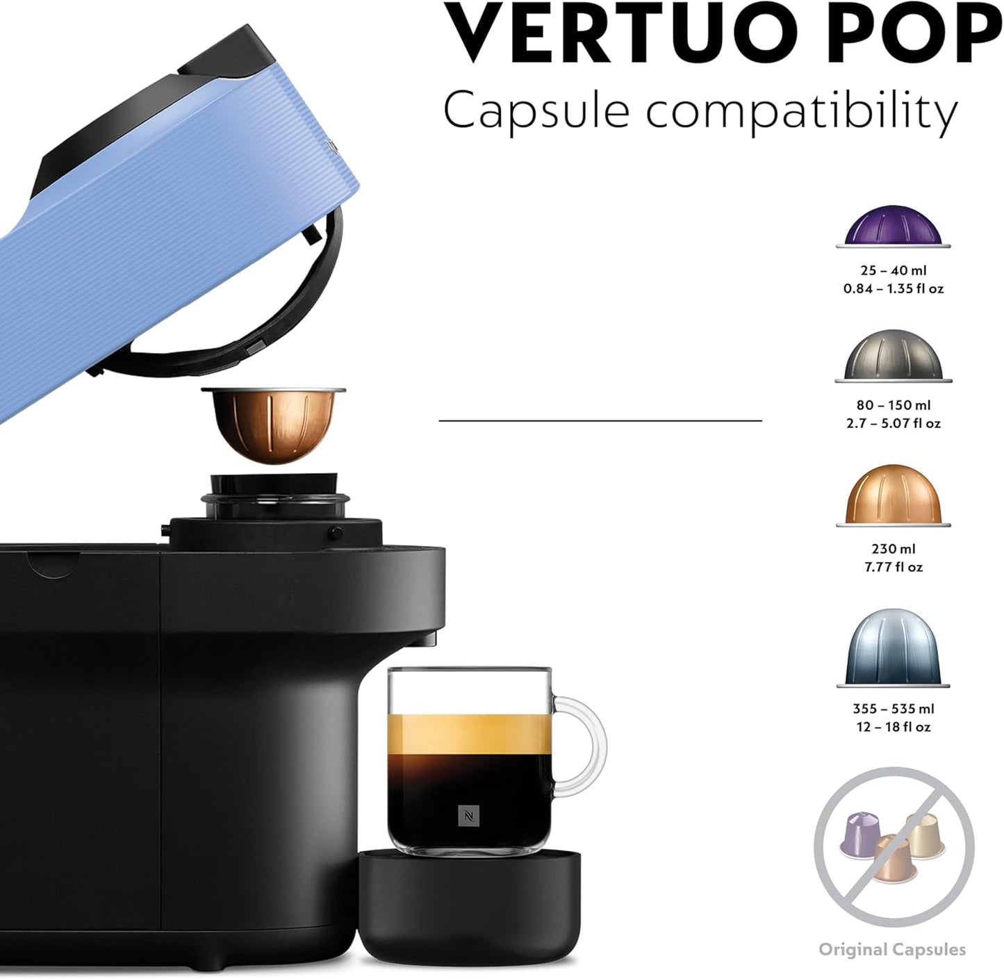 Nespresso Vertuo Pop coffee machine by Nespresso, Pacific Blue