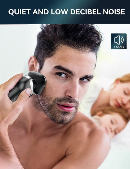 kensen Electric Shavers for Men, Electric Razor for Shaving Face, Mens Rotary Shaver Rechargeable Razor for Men, Waterproof Wet & Dry LED Display Cordless Rotary Shaver with Extra Replacement Blade