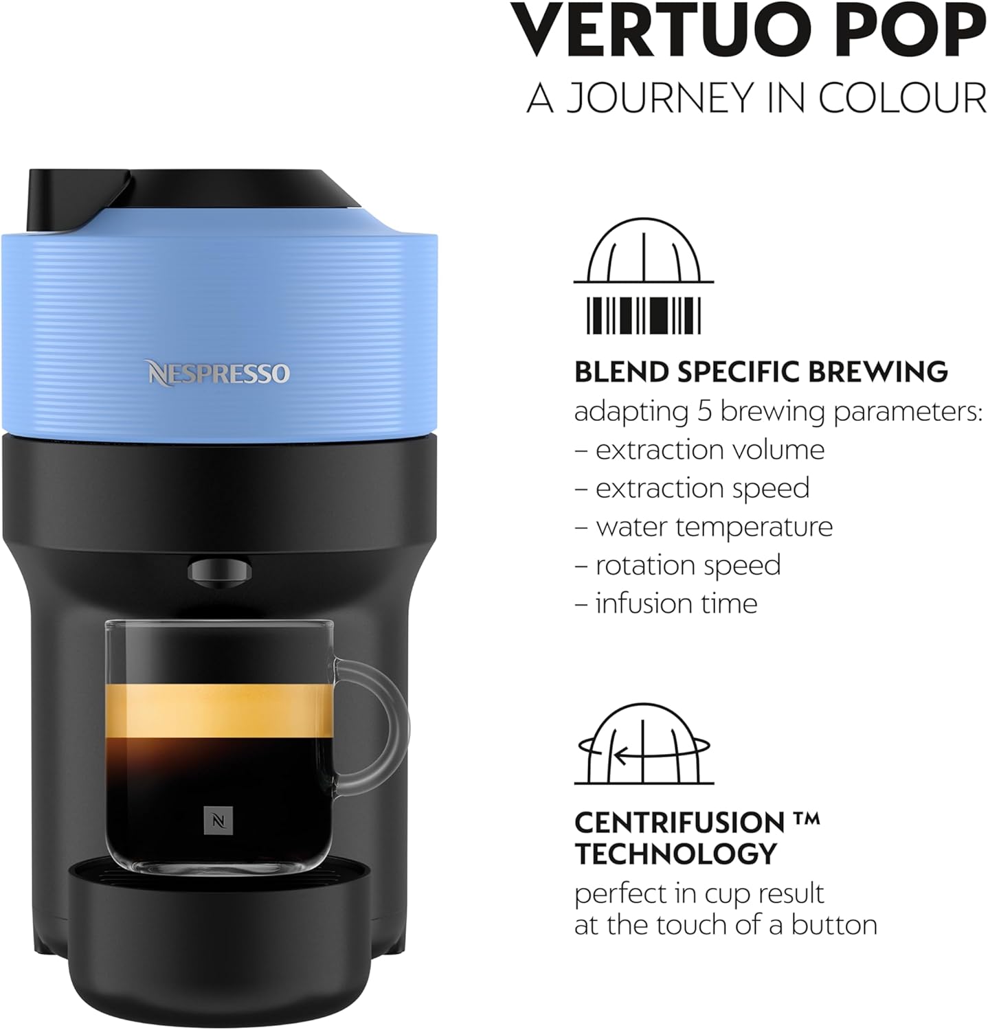 Nespresso Vertuo Pop coffee machine by Nespresso, Pacific Blue