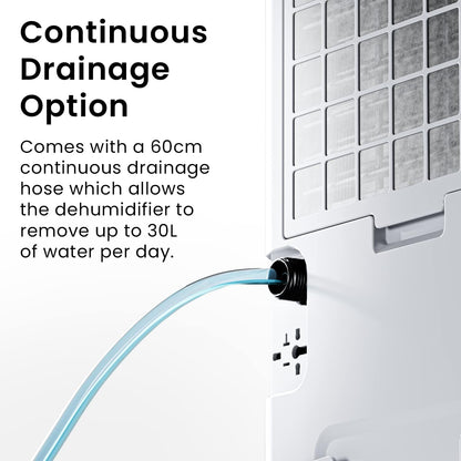 Pro Breeze® 20L/Day Smart Compressor Dehumidifier with 4L Water Tank, Laundry Drying & Automatic Humidity Sensor - Mould Remover with 24-Hour Timer and Sleep Mode for Damp, Mould and Condensation