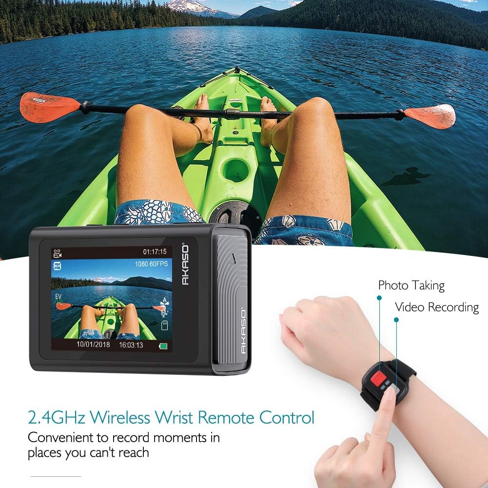 AKASO Brave 6 4K 20MP WiFi Action Camera Voice Control EIS Web Camera 100 feet Underwater Waterproof Camera Remote Control 6X Zoom Underwater Camcorde